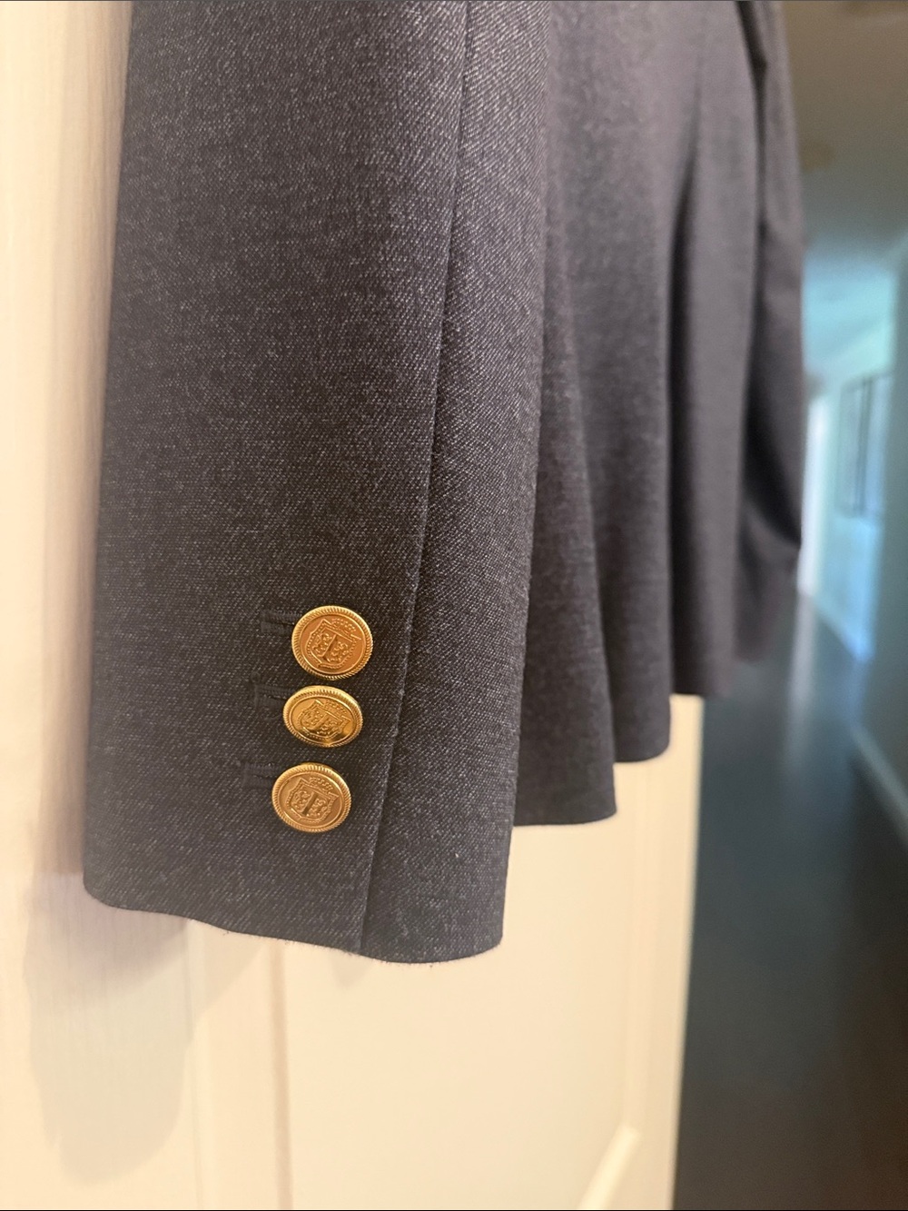 Talbots Navy One-Button Women's Blazer with Gold Accent - Picture 4 of 4